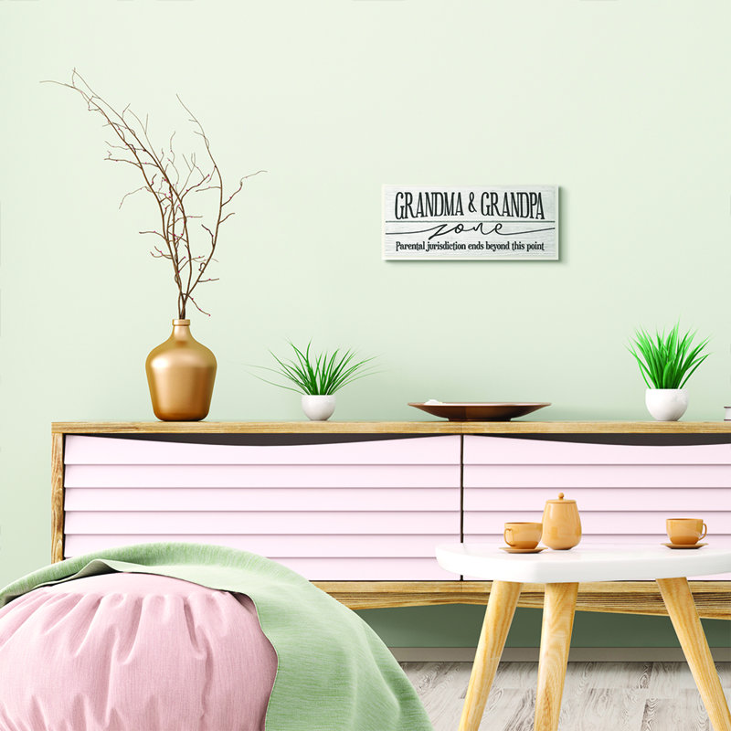 «Grandma and Grandpa Zone Funny Family», impression, Plaque en bois, H 7 po x l 17 po x P 0,5 po