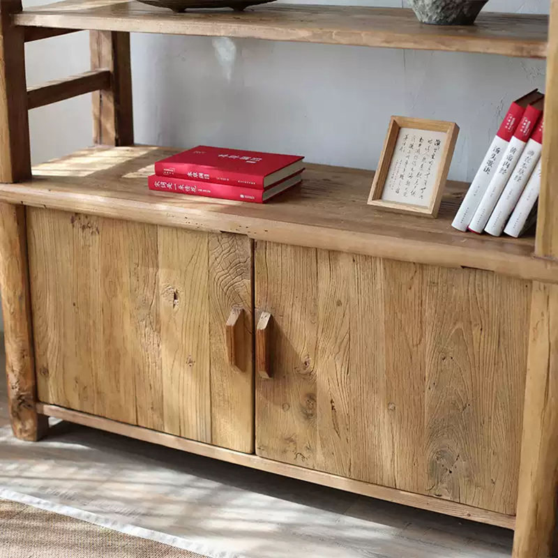 Bibliothèque en bois Zen-Style Old Elm