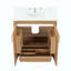Ensemble de meuble-lavabo avec lavabo, armoire de salle de bain multifonctionnelle avec portes et tiroir, panneau de fibres à densité moyenne