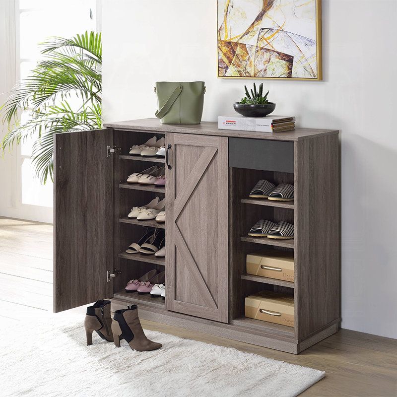 Buffet décoratif 2 portes Speer en chêne gris rustique