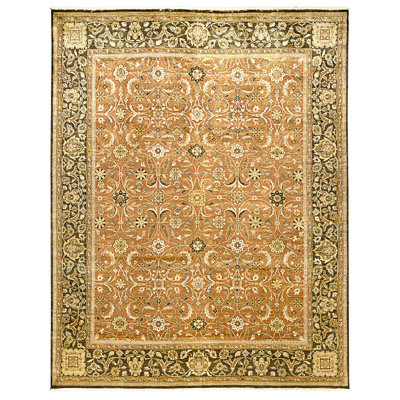 High-Quality Hand-Knotted Rust And Taupe Area Rug