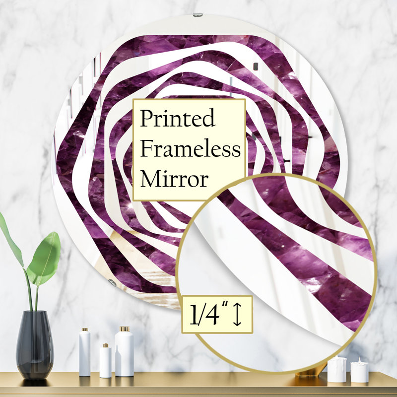 Miroir mural moderne sans cadre whirl gemme, 31,5 po x 31,5 po