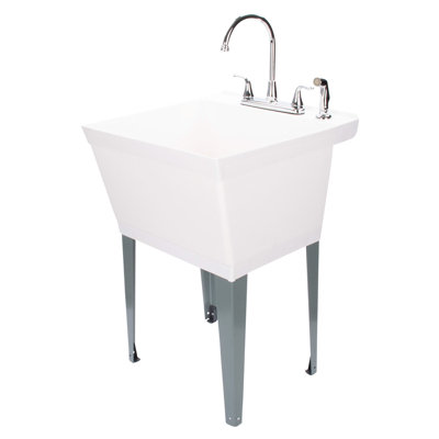 22.88 in. L x 23.5 in. W Free Standing Laundry Sink with Faucet