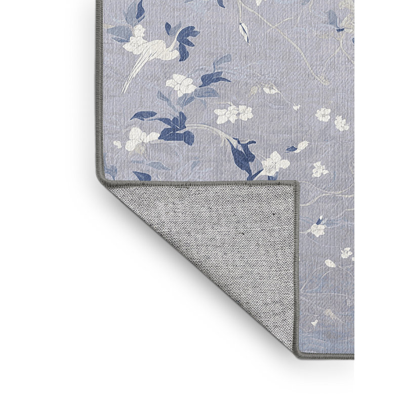 Machine Washable Gray Area Rug, Runner 2' x 4'