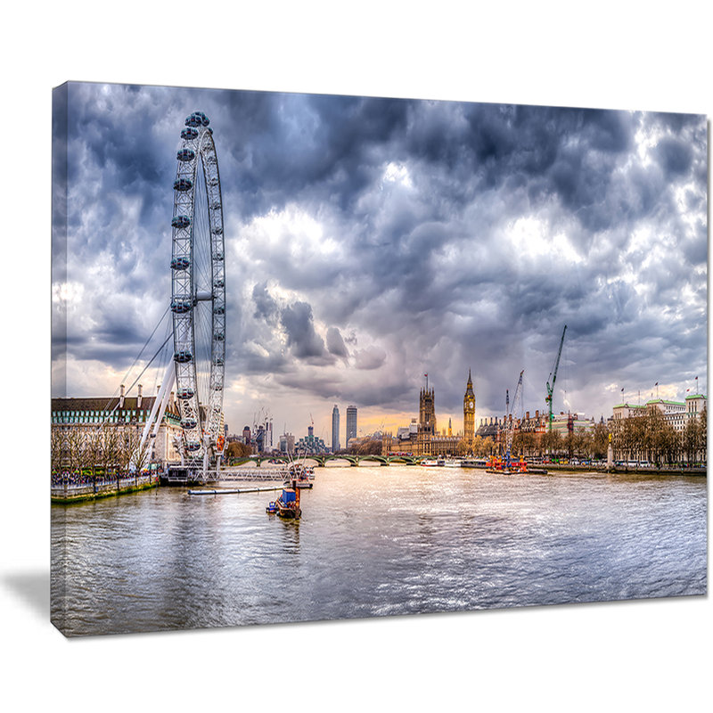 «London Skyline and River Thames Cityscape», reproduction de photo sur toile tendue, H 8 po x l 12 po x P 1 po
