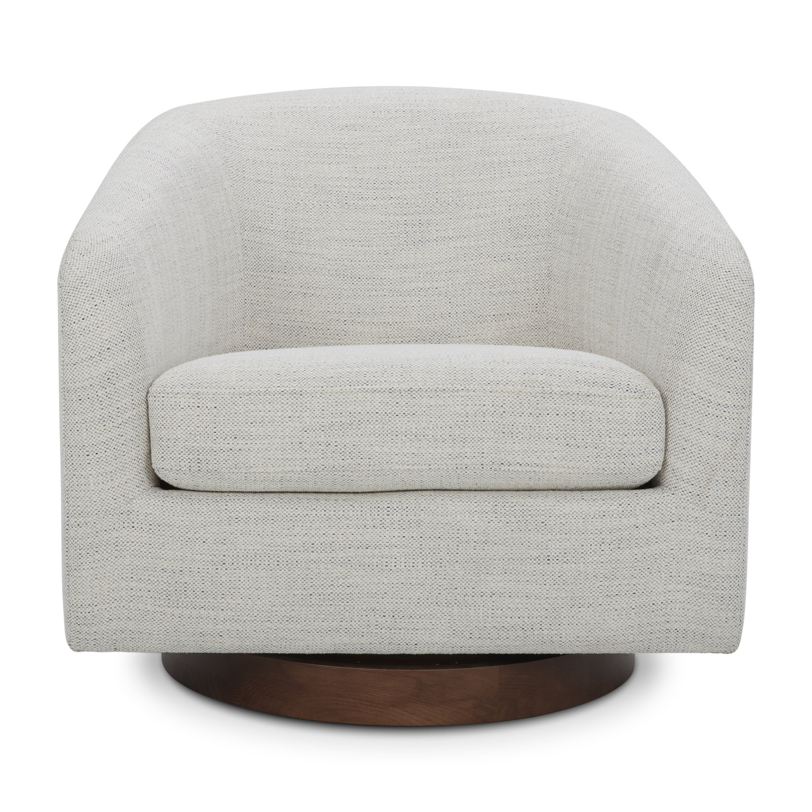 Bennett Swivel Barrel Chair, Prestige Ivory Basketweave