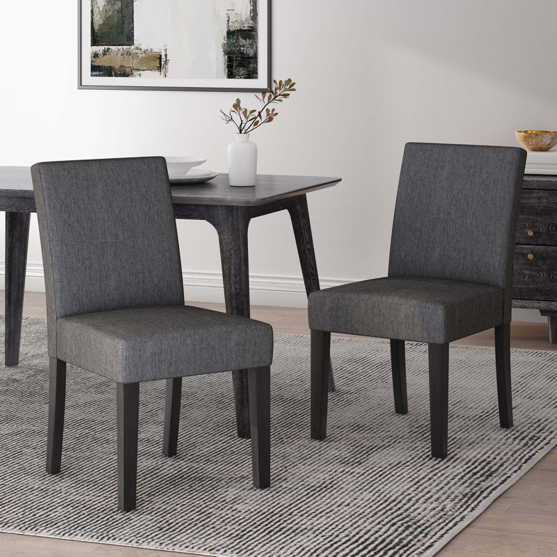 Chaise de salle à manger (ensemble de 2), Gris anthracite