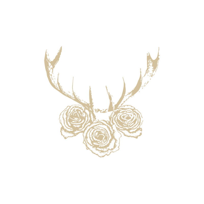 Décalcomanie murale cerf antler, Beige