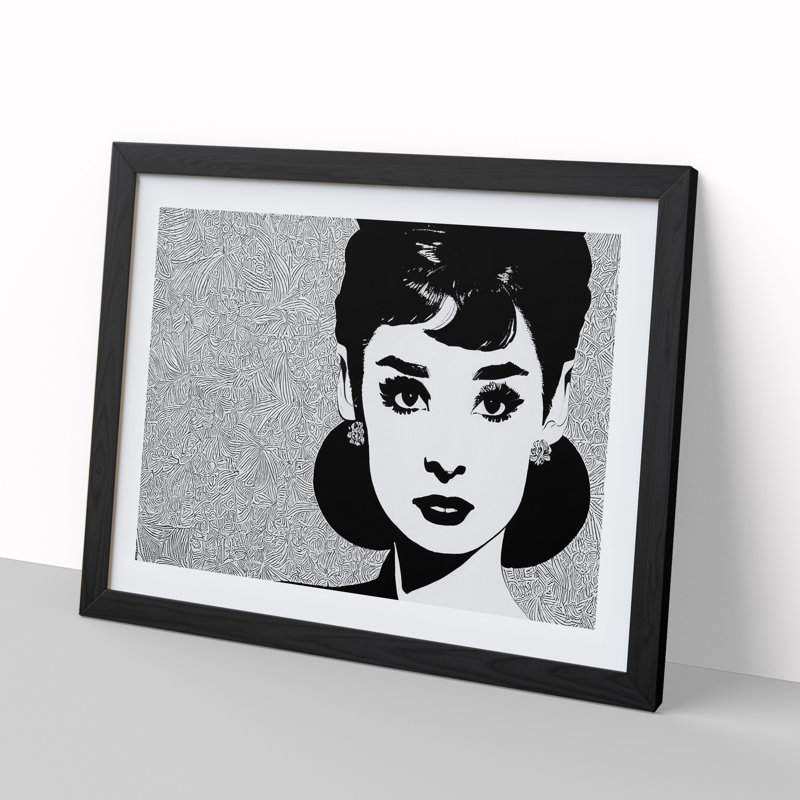 Audrey Hepburn Monochrome Vol.1 - Single Picture Frame Print, Black Framed, 25cm H x 34cm W x 2cm D