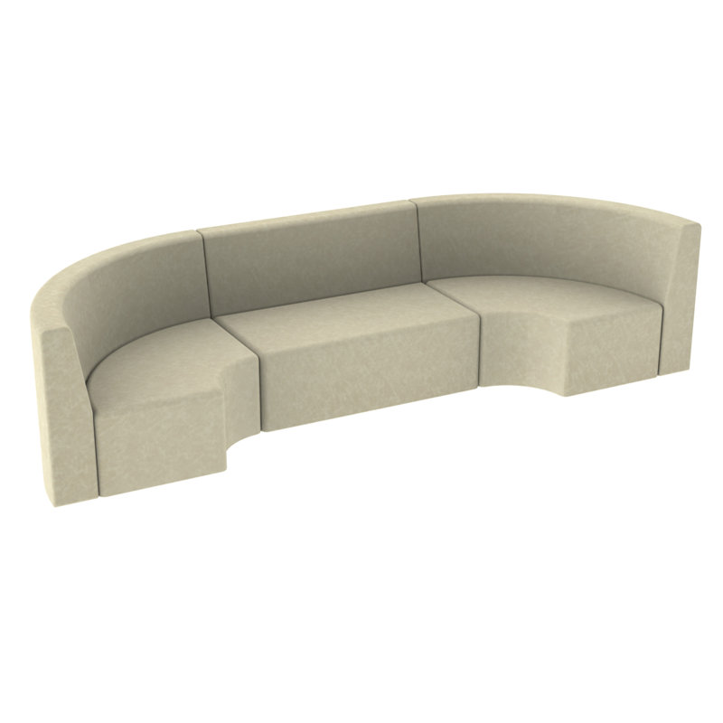 Ensemble 3 pièces de chaises à dossier haut Pro Series, H 24,75 po x l 108 po x P 36 po, Amande