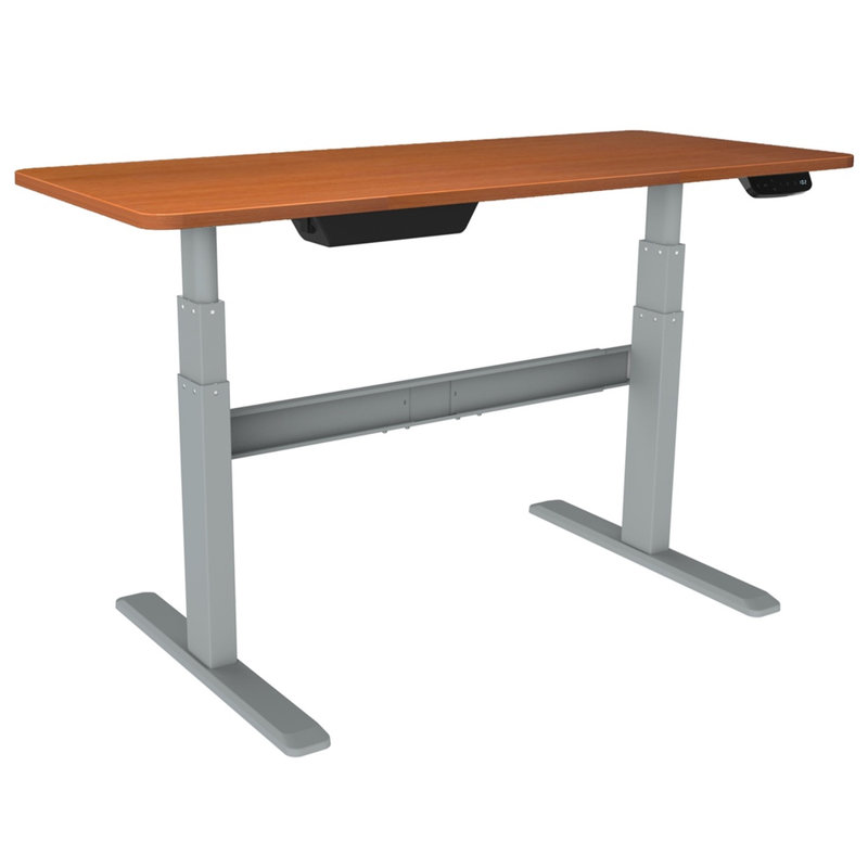 Convertisseur de bureau pour travailler debout Keitez, argent, blanc
