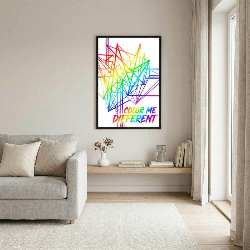 «Color Me», arc-en-ciel, lignes abstraites sur toile tendue, reproduction d'art sur toile, ensemble de 1, H 18 po x l 12 po