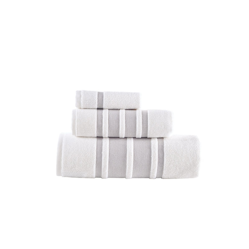 Bordure contrastante Brooks Brothers, Marine, Draps de bain - paquet de 2