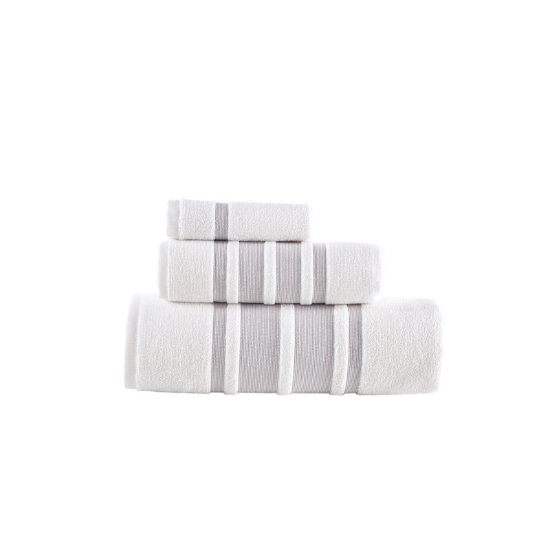 Bordure contrastante Brooks Brothers, Taupe, 3 Piece Towel Set