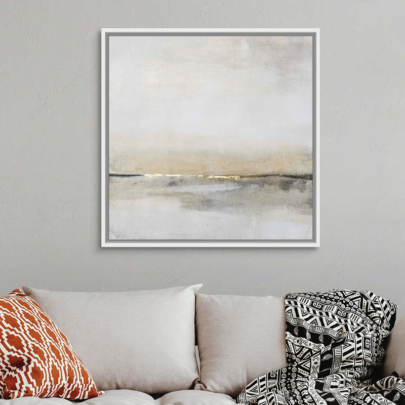 «Horizontal Flow I» par Tim O'Toole - reproduction d'art sur toile, H 37,25 po x l 37,25 po, Toile avec cadre photo, Blanc