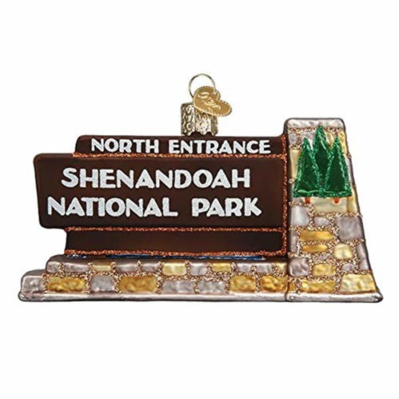 Ornement de Noël en verre soufflé de l'Ancien Monde pour arbre de Noël, parc national de Shenandoah