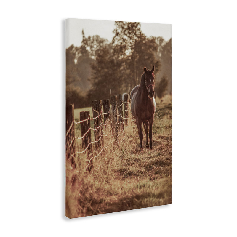 Toile «Horse's Ranch Scene», conception par Norm Stelfox, H 36 po x l 24 po