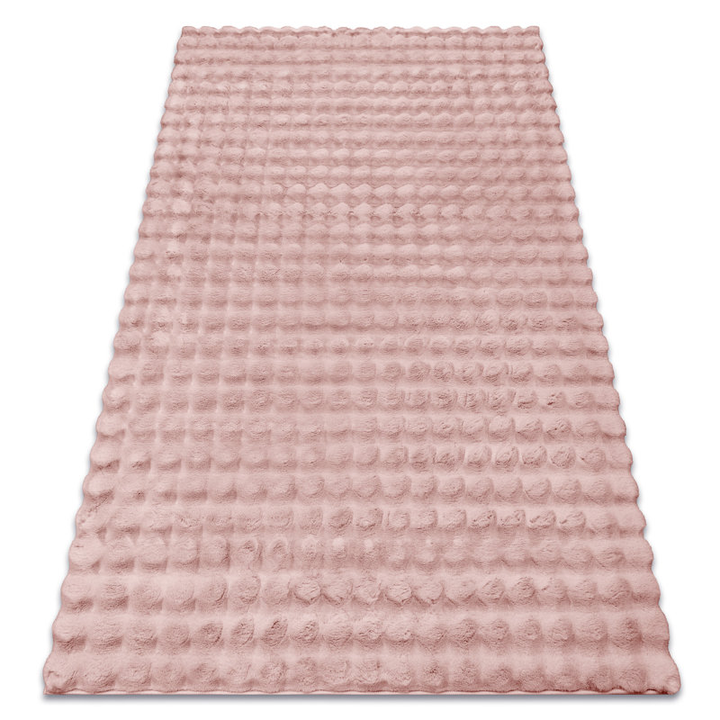 Blithedale Solid Colour Area Rug, Pink, Rectangular 60 x 100cm