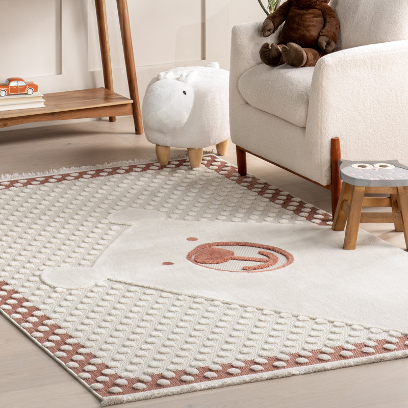Tapis pour enfant à ours polaire Cecelia, Rectangle 8 pi x 10 pi