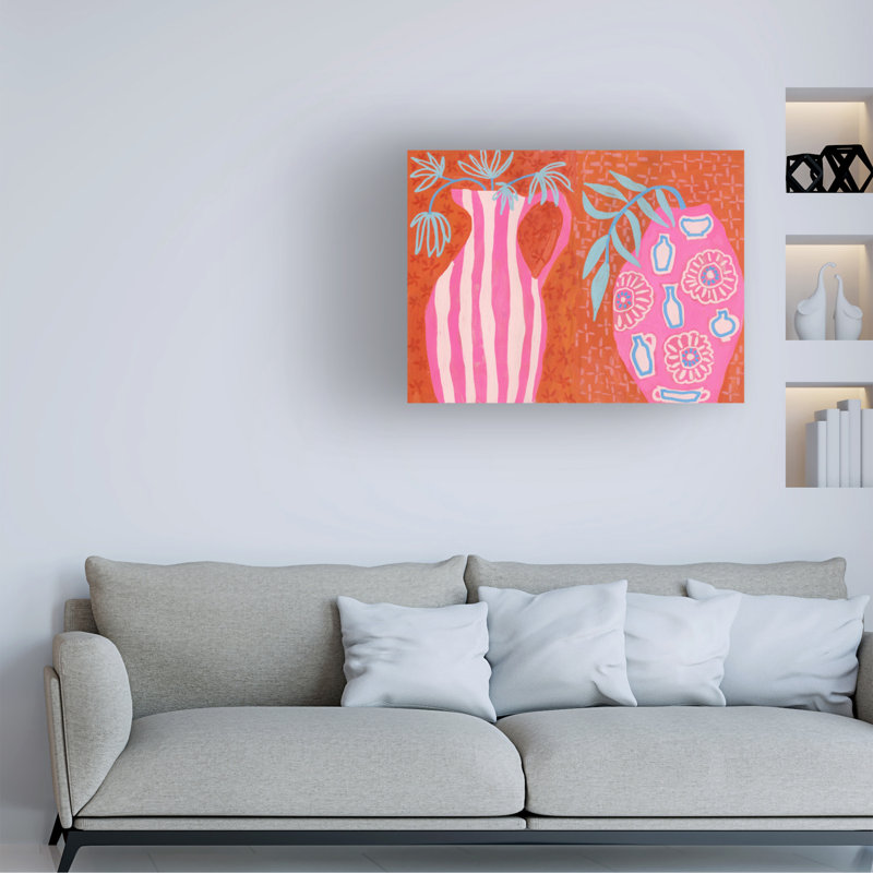 Art mural sur toile tendue - «Pots With Attitude» de Suzanne Allard pour décoration de salon, de chambre à coucher ou de bureau - 14 x 19