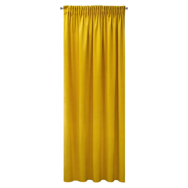 Slot Top Blackout Thermal Single Curtain, Mustard