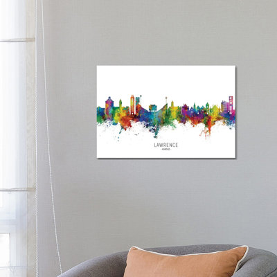Lawrence Kansas Skyline by Michael Tompsett - Wrapped Canvas Gallery-Wrapped Canvas Giclée