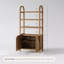 3 Tier Arched Bookshelf With Cabinet Base And Solid Wood Frame-100829927