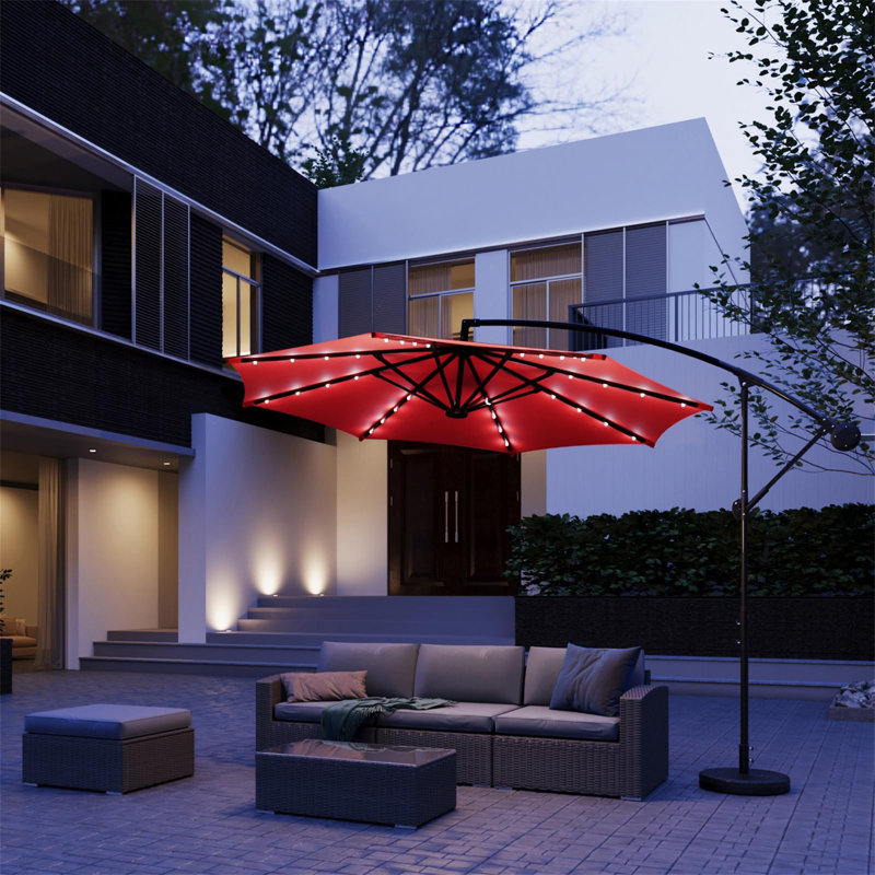 245cm Cantilever Parasol, Red