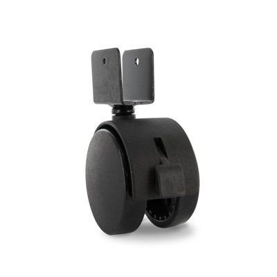 2-3/8in. Black Nylon Swivel Hooded Hercules Twin Wheel Caster with Brake