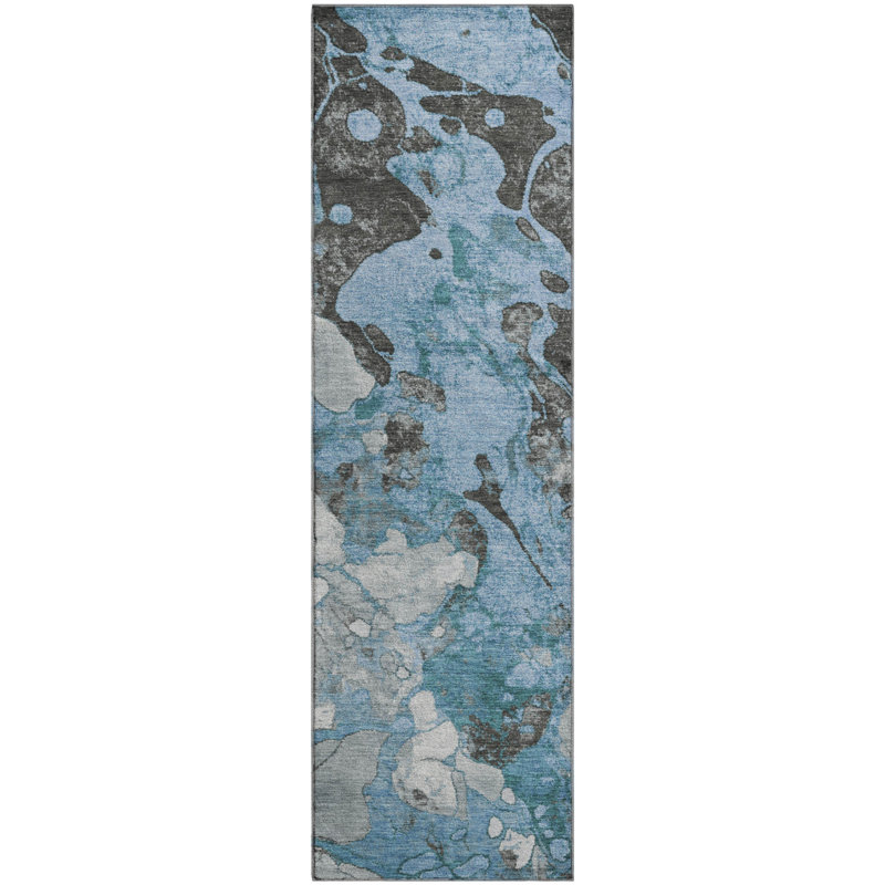 Premium Machine Washable Brashear AMF1909 Abstract Rug, Runner 2'3" x 7'6"
