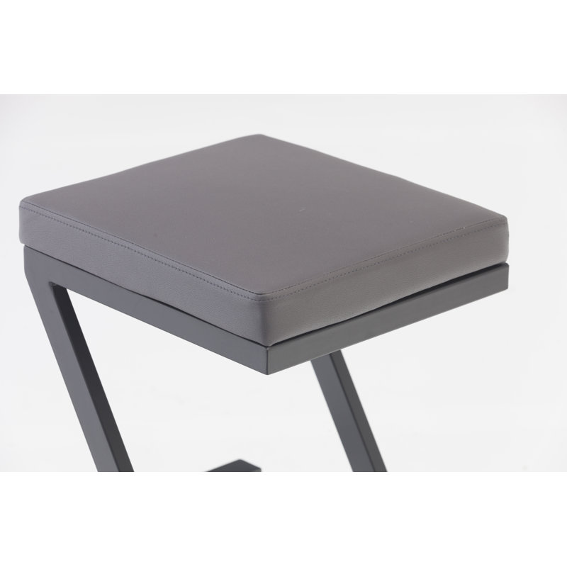 Chaise à hauteur de comptoir Ellen Modern, Gris clair, Argent argent, 3