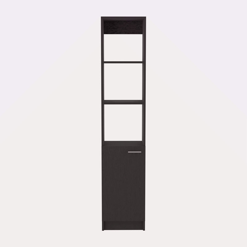 Armoire à linge, deux tablettes intérieures, trois tablettes extérieures, une porte
