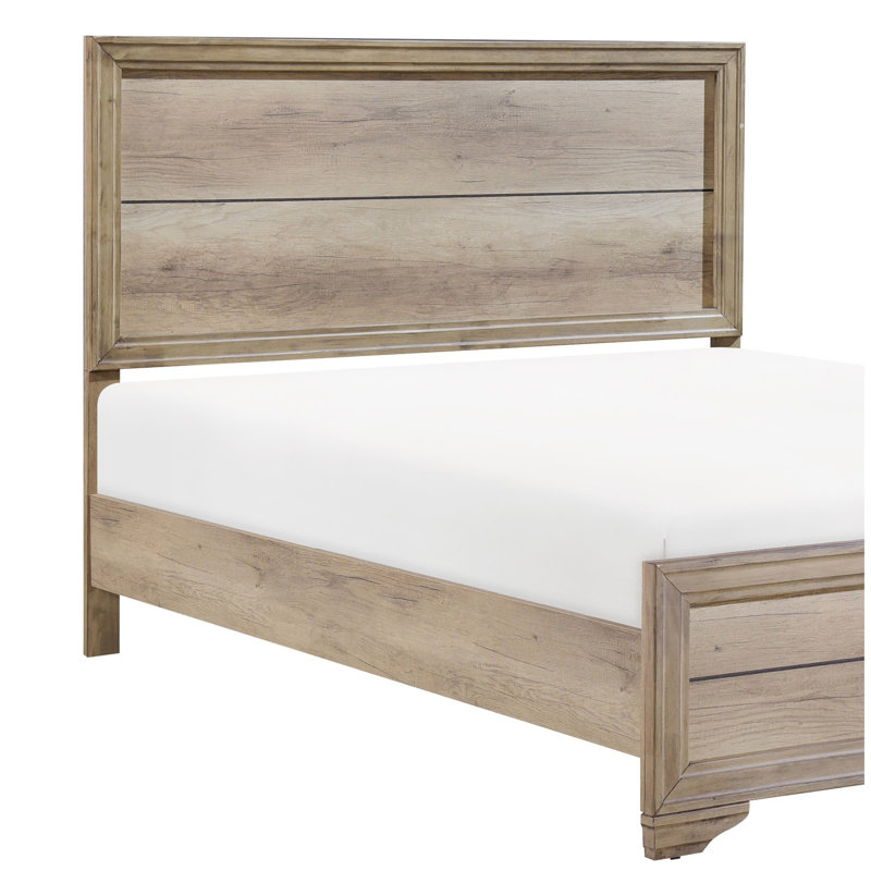 Mobilier de chambre simple - planche avec une qualité de lit au fini naturel, Lit simple