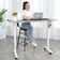 Masakazu Height Adjustable Standing Desk with Built-in Outlets,4 Lockable Casters, 2 Hooks