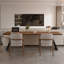 Brown Rectangular Solid Wood desk-108675351