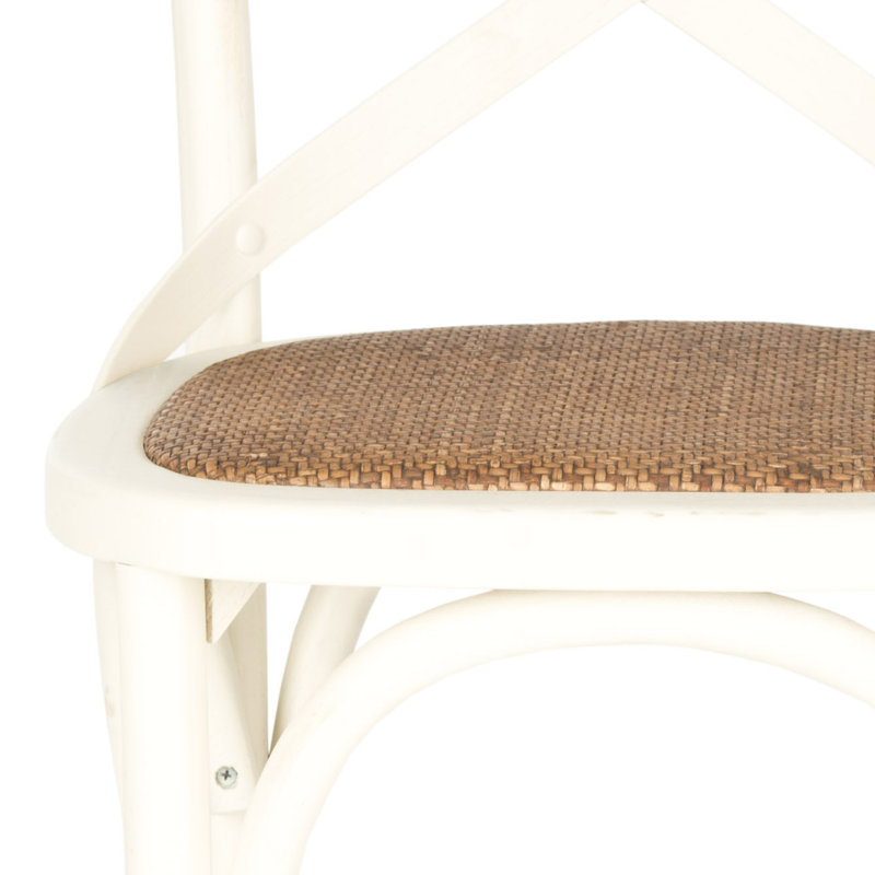 Tabouret Franklin, Blanc antique, Tabouret de comptoir (siège d'une hauteur de 24,2, Brun