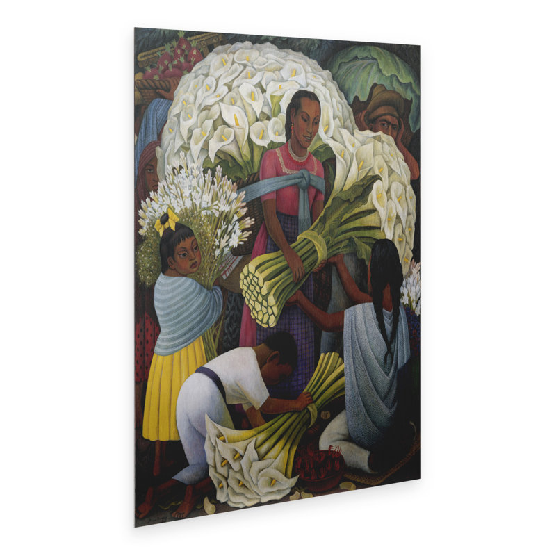 Diego Rivera «The Flower Vendor», art en aluminium brossé flottant