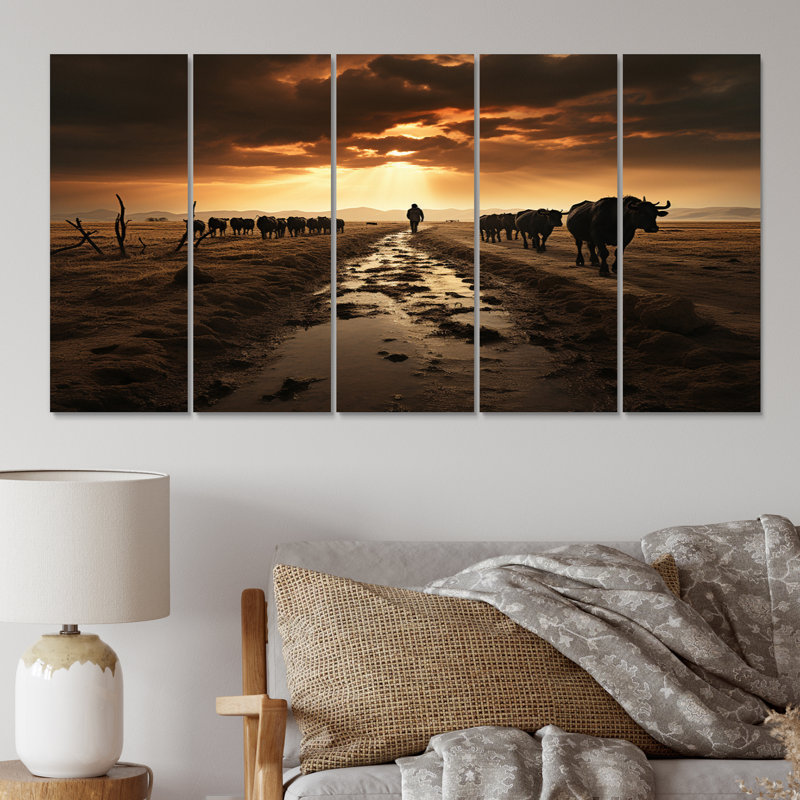 Cattle Silent Horizon I Animals Wall Decor