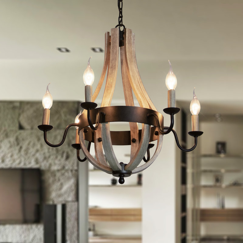 Jewel 6 - Light Candle Style Chandelier