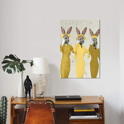 Vintage Rabbits by Coco De Paris - Wrapped Canvas Print