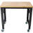 Workbench - 35" Wide Rolling Workbenches For Garage - Adjustable Height, Workshop Tool Bench, Metal With Rubber Wood Top ,Black Hammertone Leg