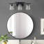 Lampe frontale à miroir réglable en verre noir mat à 3 lampes