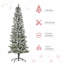 Arbre de Noël artificiel pin illuminé enneigé 6 pi avec branches réalistes et 394 pointes