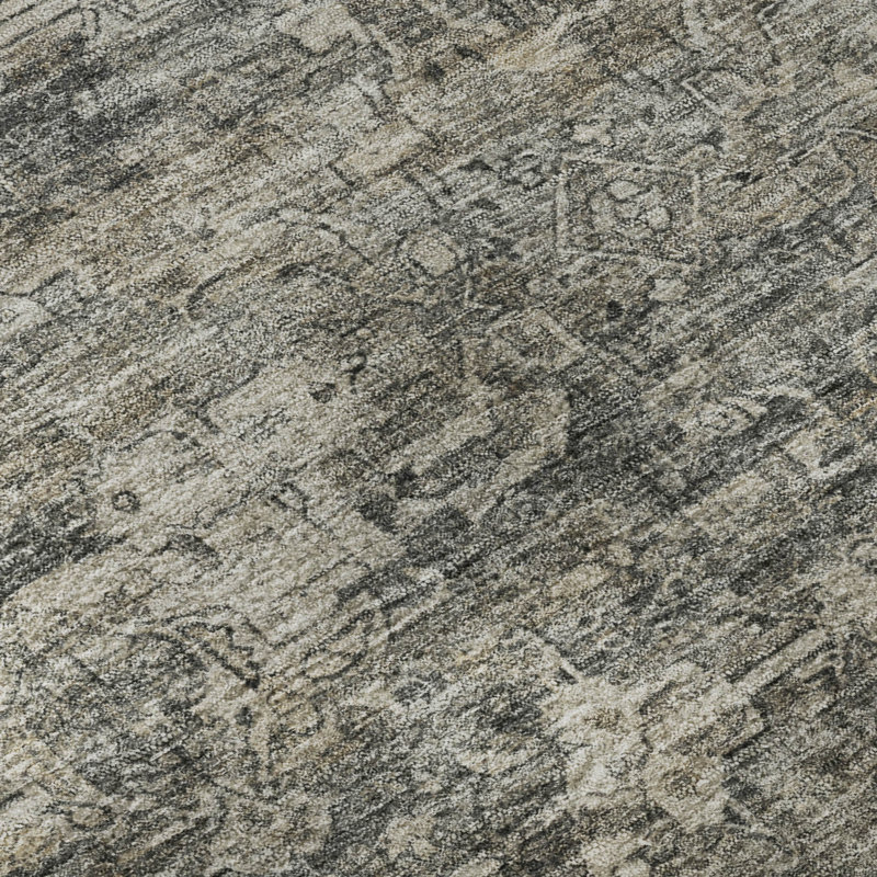 Premium Machine Washable Mayfield AMF2324 Ikat Rug, 8' x 10', Pewter