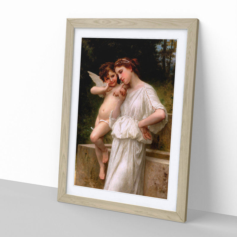 Secrets I Love by William Adolphe Bouguereau - Picture Frame Painting, Oak Framed, 36cm H x 27cm W x 2cm D