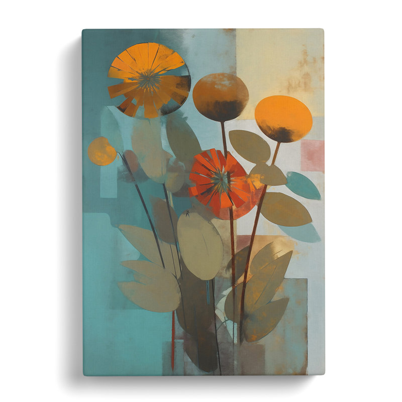 Mid Century Flowers Vol.8 - Wrapped Canvas, 50cm H x 35cm W x 3cm D