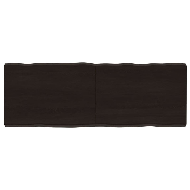 Solid Wood Table Top, 50cm H x 140cm W x 6cm D, Dark Grey