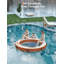 Hamac à eau gonflable robuste et quai flottant - anneau flottant Sunchill de 8 pi avec filet de trampoline - radeau de rivière interconnectable pour piscine, lac et fête, orange