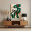 Art mural abstrait en métal vert 78-752281362
