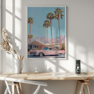 "California Vintage Car" Framed Textured Wall Art